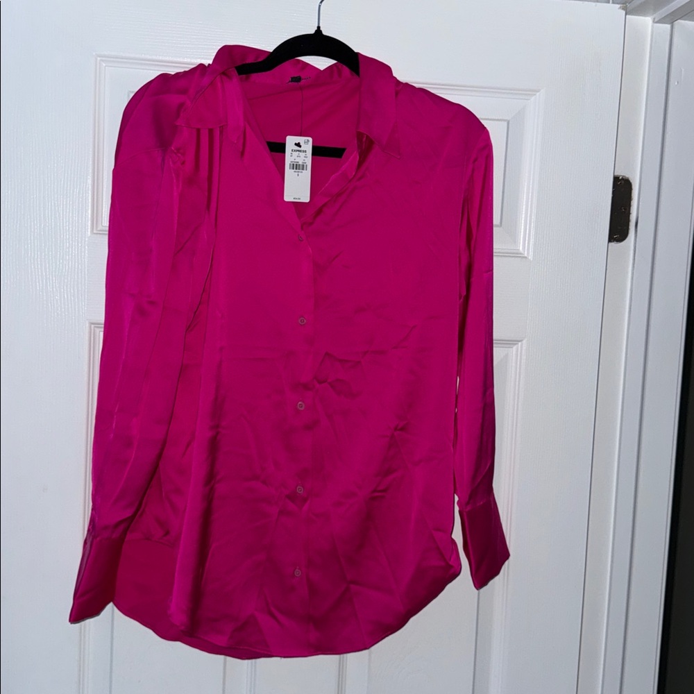 Express Fuchsia Button-Down Shirt